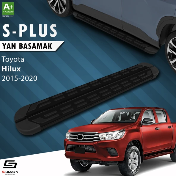 S-Dizayn Toyota Hilux 8 S-Plus Siyah Yan Basamak 203 Cm 2015 Üzeri A+ Kalite ürün görseli 1
