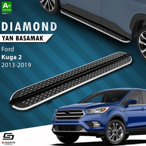 S-Dizayn Ford Kuga 2 Diamond Krom Yan Basamak 183 Cm 2013-2019 A+ Kalite - 1