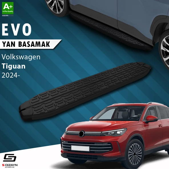 S-Dizayn VW Tiguan 3 Evo Siyah Yan Basamak 183 Cm 2024 Üzeri A+ Kalite ürün görseli