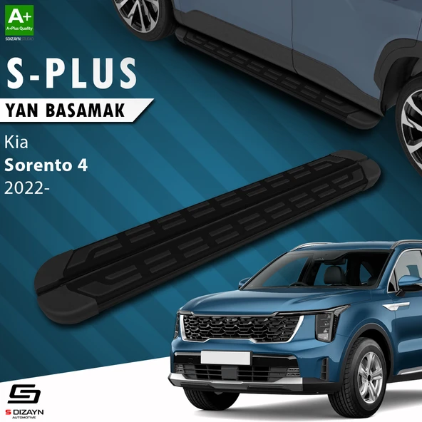 S-Dizayn Kia Sorento 4 S-Plus Siyah Yan Basamak 183 Cm 2022 Üzeri A+ Kalite ürün görseli 1