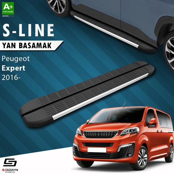 S-Dizayn Peugeot Expert 3 Kısa Şase S-Line Aluminyum Yan Basamak 213 Cm 2016 Üzeri A+ Kalite ürün görseli 1