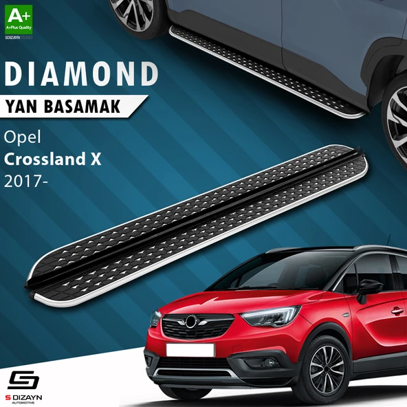 S-Dizayn Opel Crossland X Diamond Krom Yan Basamak 173 Cm 2017 Üzeri A+ Kalite ürün görseli