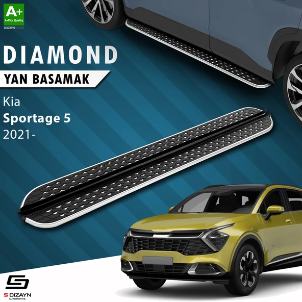 S-Dizayn Kia Sportage 5 Diamond Krom Yan Basamak 173 Cm 2021 Üzeri A+ Kalite ürün görseli