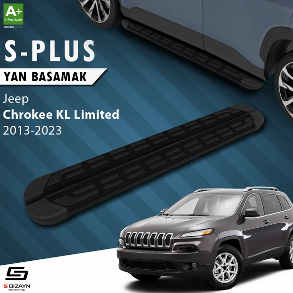 S-Dizayn Jeep Cherokee KL S-Plus Siyah Yan Basamak 173 Cm 2013-2023 A+ Kalite ürün görseli