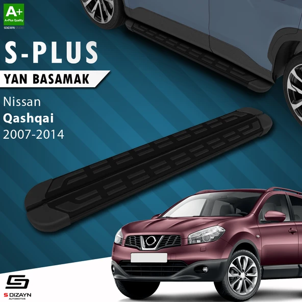 S-Dizayn Nissan Qashqai S-Plus Siyah Yan Basamak 173 Cm 2007-2014 A+ Kalite ürün görseli