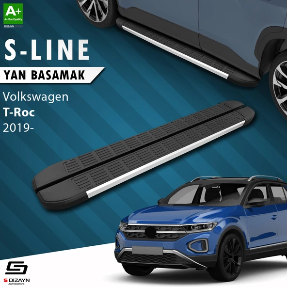 S-Dizayn VW T-Roc S-Line Aluminyum Yan Basamak 173 Cm 2019 Üzeri A+ Kalite ürün görseli 1