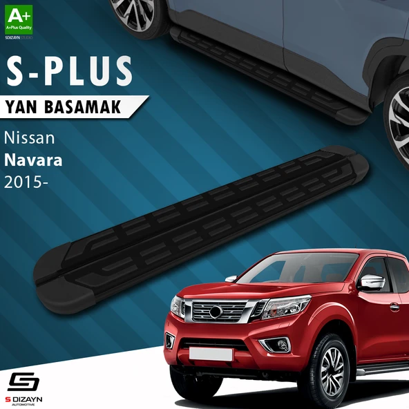 S-Dizayn Nissan Navara 3 S-Plus Siyah Yan Basamak 203 Cm 2015 Üzeri A+ Kalite ürün görseli