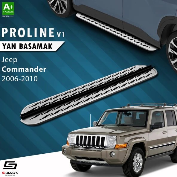 S-Dizayn Jeep Commander OEM Still Pro V2 Aluminyum Yan Basamak 173 Cm 2006-2010 A+ Kalite ürün görseli 1