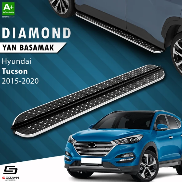 S-Dizayn Hyundai Tucson 3 Diamond Krom Yan Basamak 173 Cm 2015-2020 A+ Kalite ürün görseli