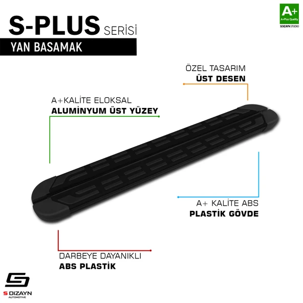 S-Dizayn Land Rover Freelander 2 S-Plus Siyah Yan Basamak 173 Cm 2006-2014 A+ Kalite - 7