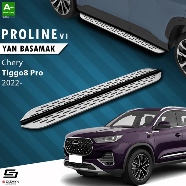 S-Dizayn Chery Tiggo8 Pro OEM Still Pro V1 Aluminyum Yan Basamak 183 Cm 2022 Üzeri A+ Kalite ürün görseli