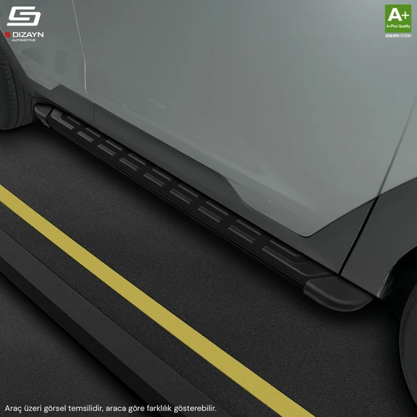 S-Dizayn Dacia Sandero 2 Stepway S-Plus Siyah Yan Basamak 173 Cm 2013-2020 A+ Kalite - 6