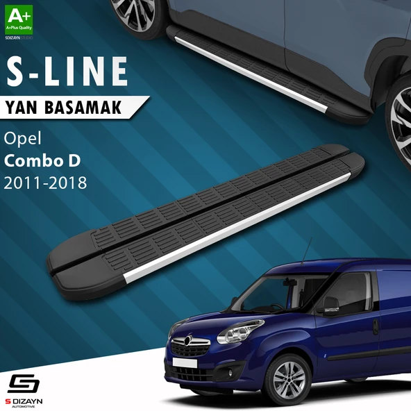 S-Dizayn Opel Combo D Uzun Şase S-Line Aluminyum Yan Basamak 223 Cm 2011-2018 A+ Kalite ürün görseli 1