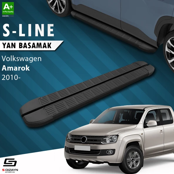 S-Dizayn VW Amarok S-Line Siyah Yan Basamak 203 Cm 2010-2023 A+ Kalite ürün görseli 1