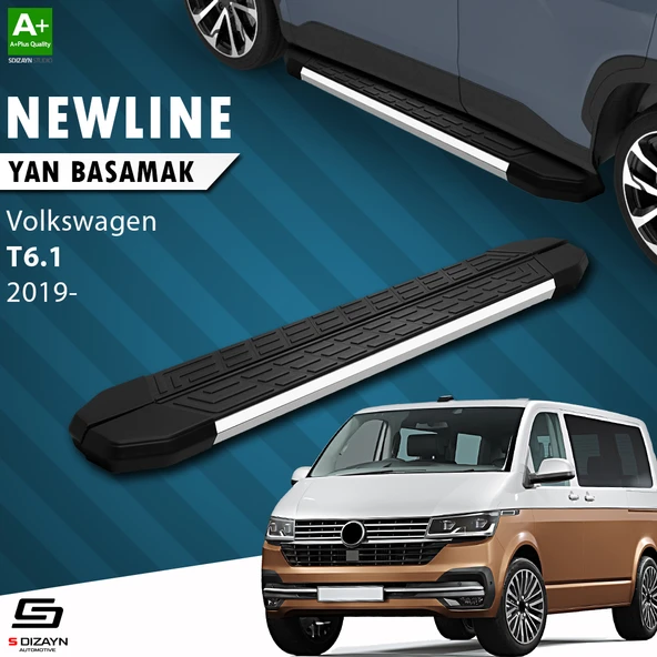 S-Dizayn VW Transporter T6.1 Uzun Şase NewLine Krom Yan Basamak 253 Cm 2019-2025 A+ Kalite ürün görseli 1