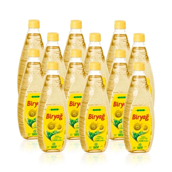 Biryağ Ayçiçek Yağı 1 Lt Pet Ambalaj (12'li Paket) - 1