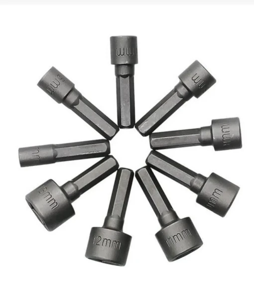 Manyetik Mıknatıslı 5 6 7 8 9 10 11 12 13 mm Somun Civata Adaptör Seti CRV Metal Matkap Uyumlu Uç