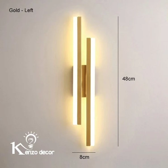 2 ADET Elektrikle Çalışır, 12 Watt , 3000 Kelvin Gün Işığı Led Aplik, İç Merkan Led Duvar Armatürü - Resim 5