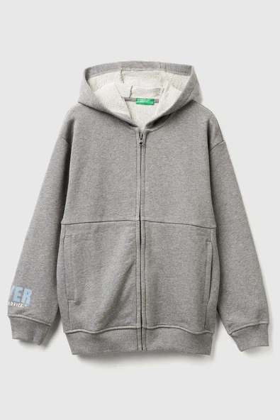 United Colors of Benetton Erkek Çocuk 3J68C505G-25K Sweatshirt Gri Melanj ürün görseli 1