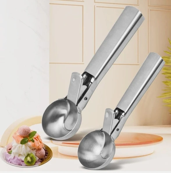 Paslanmaz Çelik Dondurma Kaşığı, Meyve Toplama Kaşığı,helva Kurabiye Kaşığı