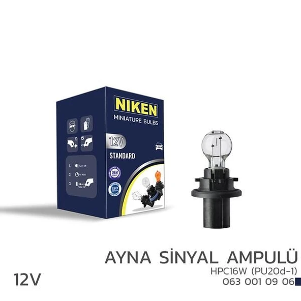 NIKEN 12V H4 60/55W SARI IŞIK AMPUL P43t 2800K  UNIVERSAL - 1