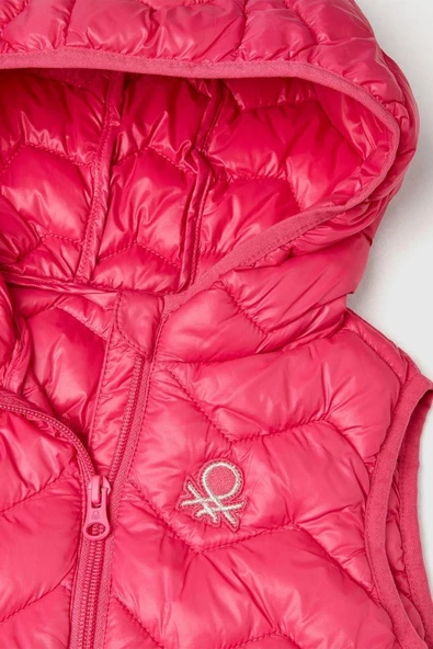 United Colors of Benetton Kız Bebek 21INGJ00H-25K Yelek Fuşya - Resim 3