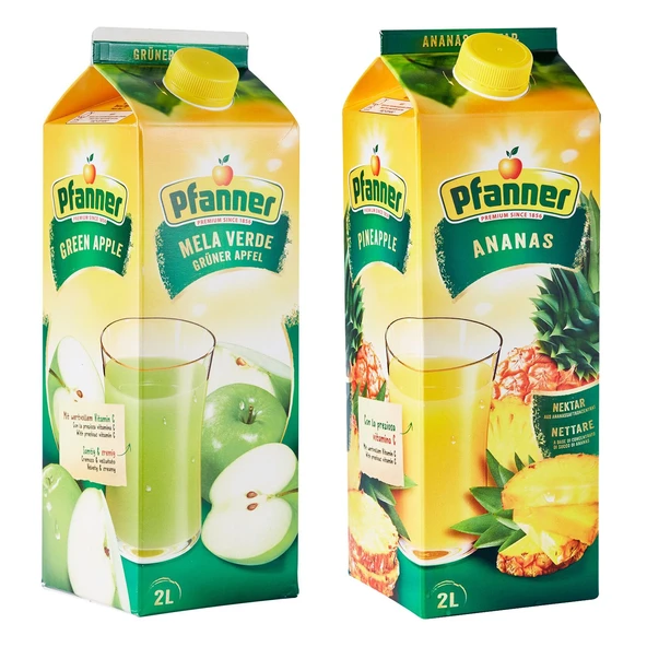 Pfanner 2 lt Yeşil Elma ve Ananas Meyve Suyu 2 li Paket - 1