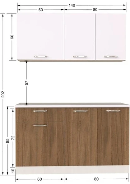 Tdesigno Imge Mutfak 140 cm Tezgah Dahil - 3