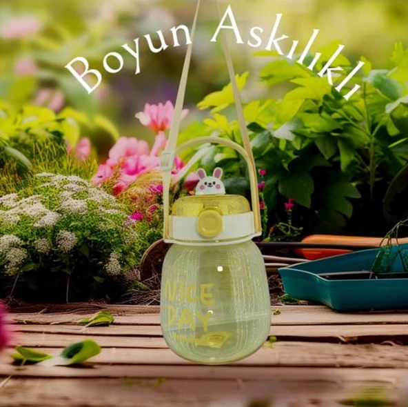 Sevimli Tavşanlı Matara (1100 ML) ÇIKARTMA HEDİYELİ - 4