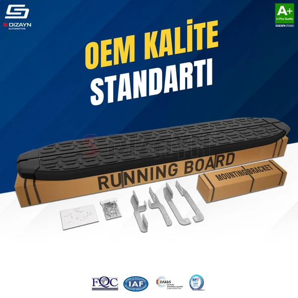 S-Dizayn Ssangyong Korando Sport Evo Siyah Yan Basamak 203 Cm 2010-2019 A+ Kalite - 2