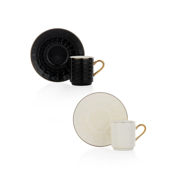 Schafer Glossy 6 Kişilik Kahve Fincan Seti 12 Parça-Asorti01 - 2