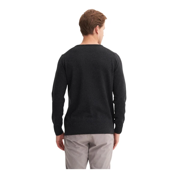 Premium Slim Fit Viskon Karışımlı Bisiklet Yaka Kazak-33220 - Resim 8