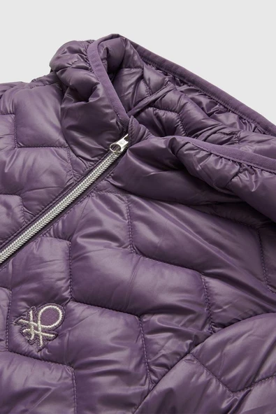 United Colors of Benetton Kız Çocuk 21INCN04U-25K Mevsimlik  Mont Mor - Resim 3