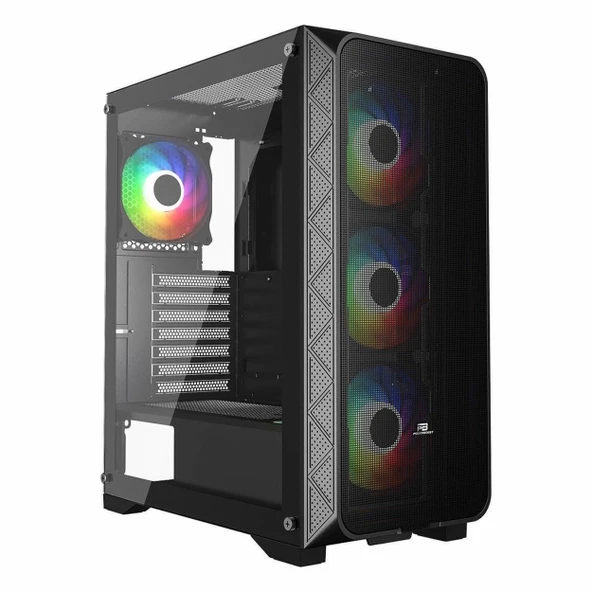 PowerBoost PB-PS5846B 600W 80+ USB 3.2 LED ATX Mid Tower Siyah Kasa ürün görseli 1