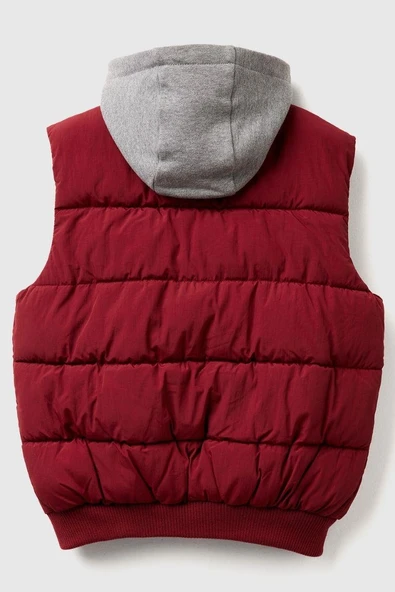 United Colors of Benetton Erkek Çocuk 2IGGCJ012-25K Puffer Yelek Bordo - 2