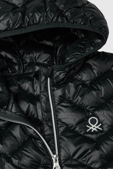 United Colors of Benetton Kız Çocuk 21INCN04U-25K Mevsimlik  Mont Siyah - Resim 3