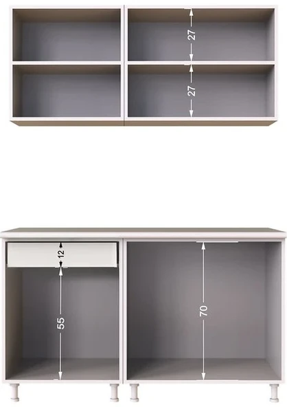 Tdesigno Imge Mutfak 140 cm Tezgah Dahil - 5