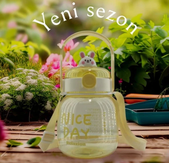 Sevimli Tavşanlı Matara (1100 ML) ÇIKARTMA HEDİYELİ