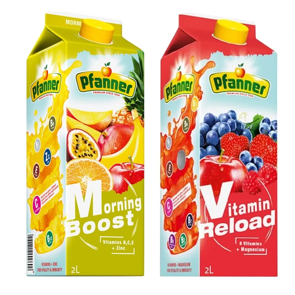 Pfanner 2 lt Morning Boost ve Vitamin Reload Meyve Suyu 2 li Paket - 1