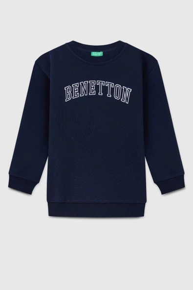United Colors of Benetton Erkek Çocuk BNT-B23342 Sweatshirt Lacivert ürün görseli 1