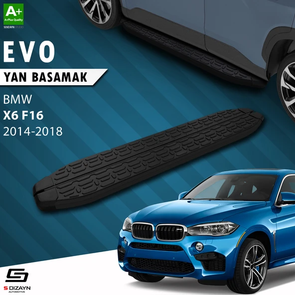 S-Dizayn Bmw X6 F16 Evo Siyah Yan Basamak 193 Cm 2014-2018 A+ Kalite ürün görseli 1