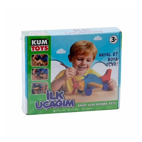 KM5869 KUMTOYS İLK UÇAĞIM AHŞAP BOYAMA SETİ ürün görseli
