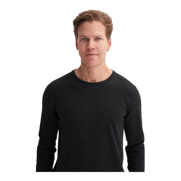 Premium Slim Fit Viskon Karışımlı Bisiklet Yaka Kazak-33220 - Resim 7