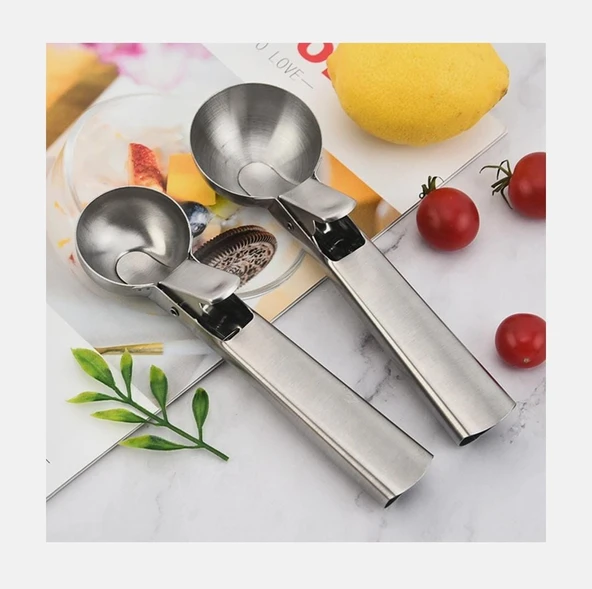 Paslanmaz Çelik Dondurma Kaşığı, Meyve Toplama Kaşığı,helva Kurabiye Kaşığı - 3