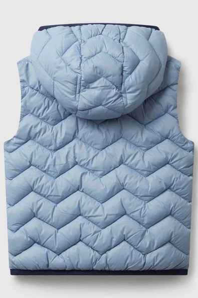 United Colors of Benetton Erkek Bebek 2TWDGJ00G-25K Yelek Açık Mavi - Resim 2