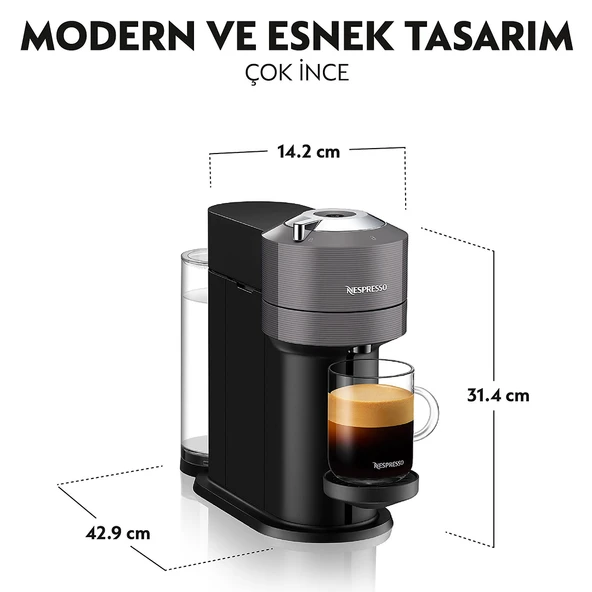 Nespresso Vertuo Next C Matt Black Kapsül Kahve Makinesi - 4