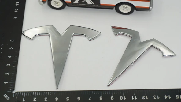 DK Tuning Tesla Model Y Logo Krom Metal Rozet Amblem Arma Seti - Resim 2