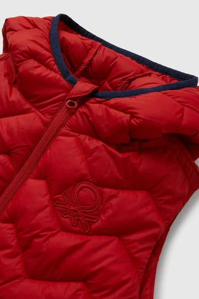 United Colors of Benetton Erkek Bebek 2TWDGJ00G-25K Yelek Kırmızı - 3