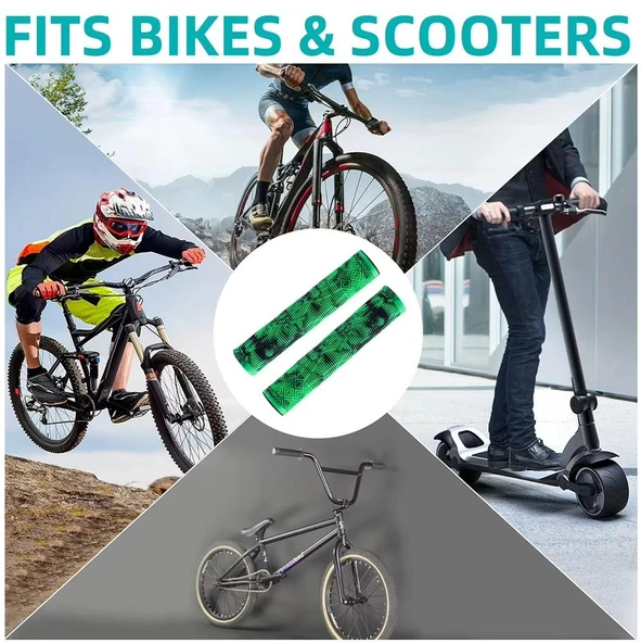 KENZE MTB Elcik Silikonlu Çift Renk Kaymaz Yapı 170 mm Bisiklet Elciği Kolay Kavrama Mor - Resim 4