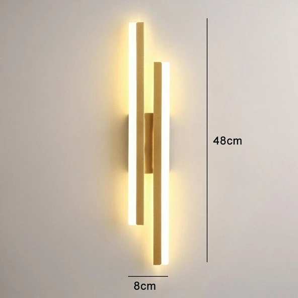 2 ADET Elektrikle Çalışır, 12 Watt , 3000 Kelvin Gün Işığı Led Aplik, İç Merkan Led Duvar Armatürü - Resim 6